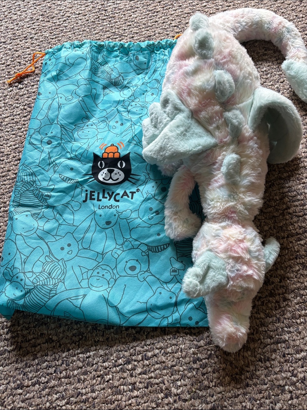 Jellycat Lazulia Pastel Dragon Plush - LARGE (like really big)